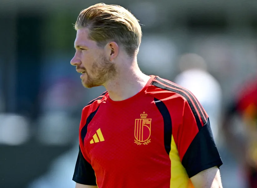 Kevin De Bruyne Belgium captain reacting during 2026 World Cup group stage