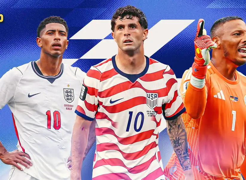USMNT players celebrating during a 2026 World Cup match