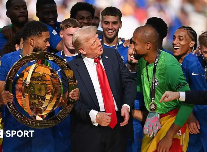 Trump World Cup final: Donald Trump with FIFA president Gianni Infantino